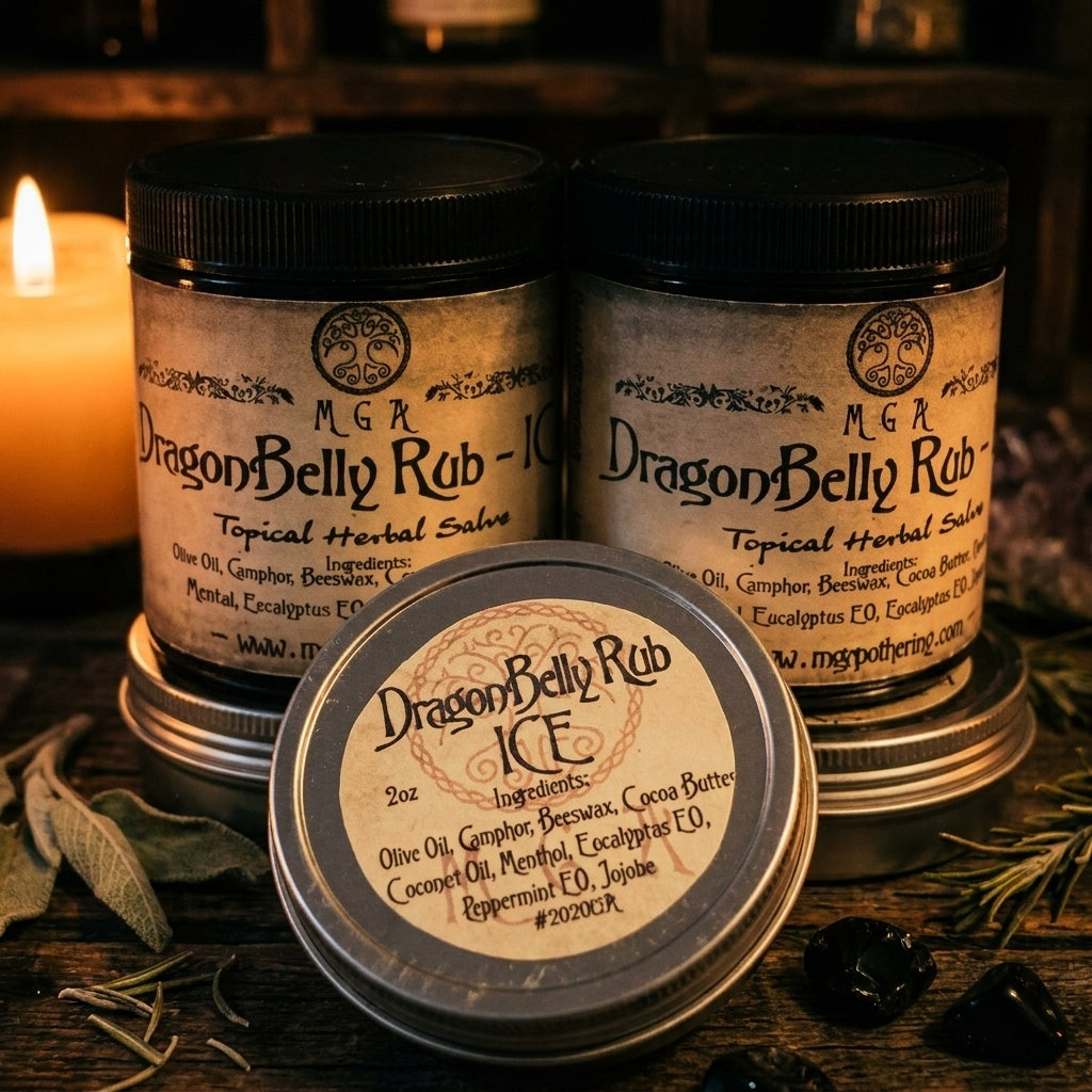 DragonBelly Rub, a small-batch herbal salve from the apothecary bench
