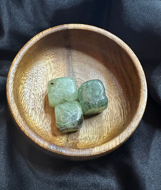 Prehnite with Epidote crystal cube, pale yellow-green prehnite veined with dark green epidote