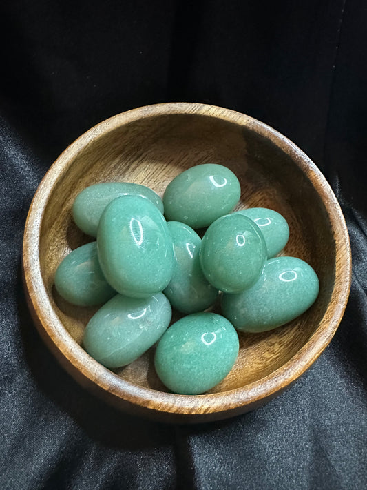 Green Aventurine tumbled stone, soft mottled green