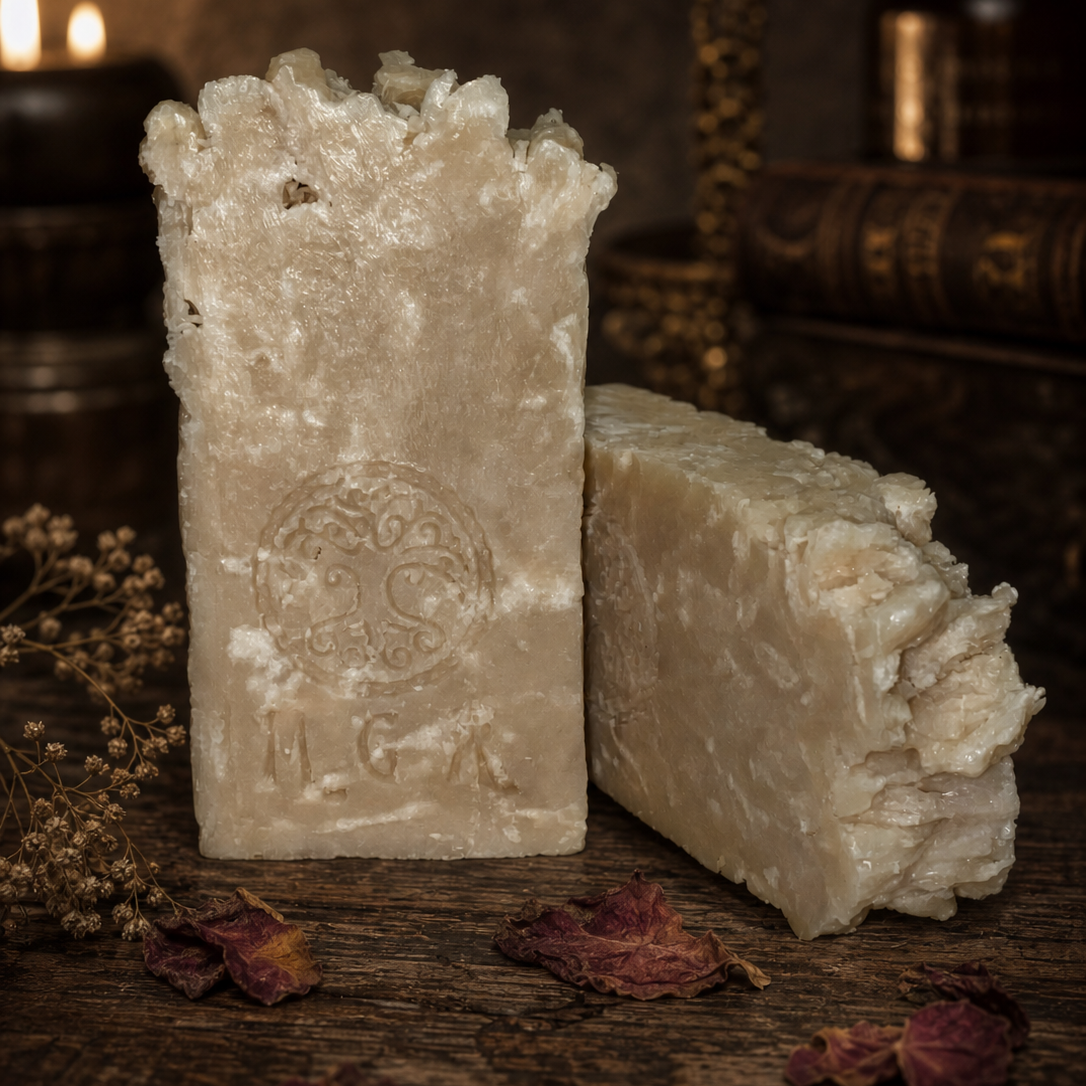 Hoarfrost, a handmade small-batch bar of herbal soap