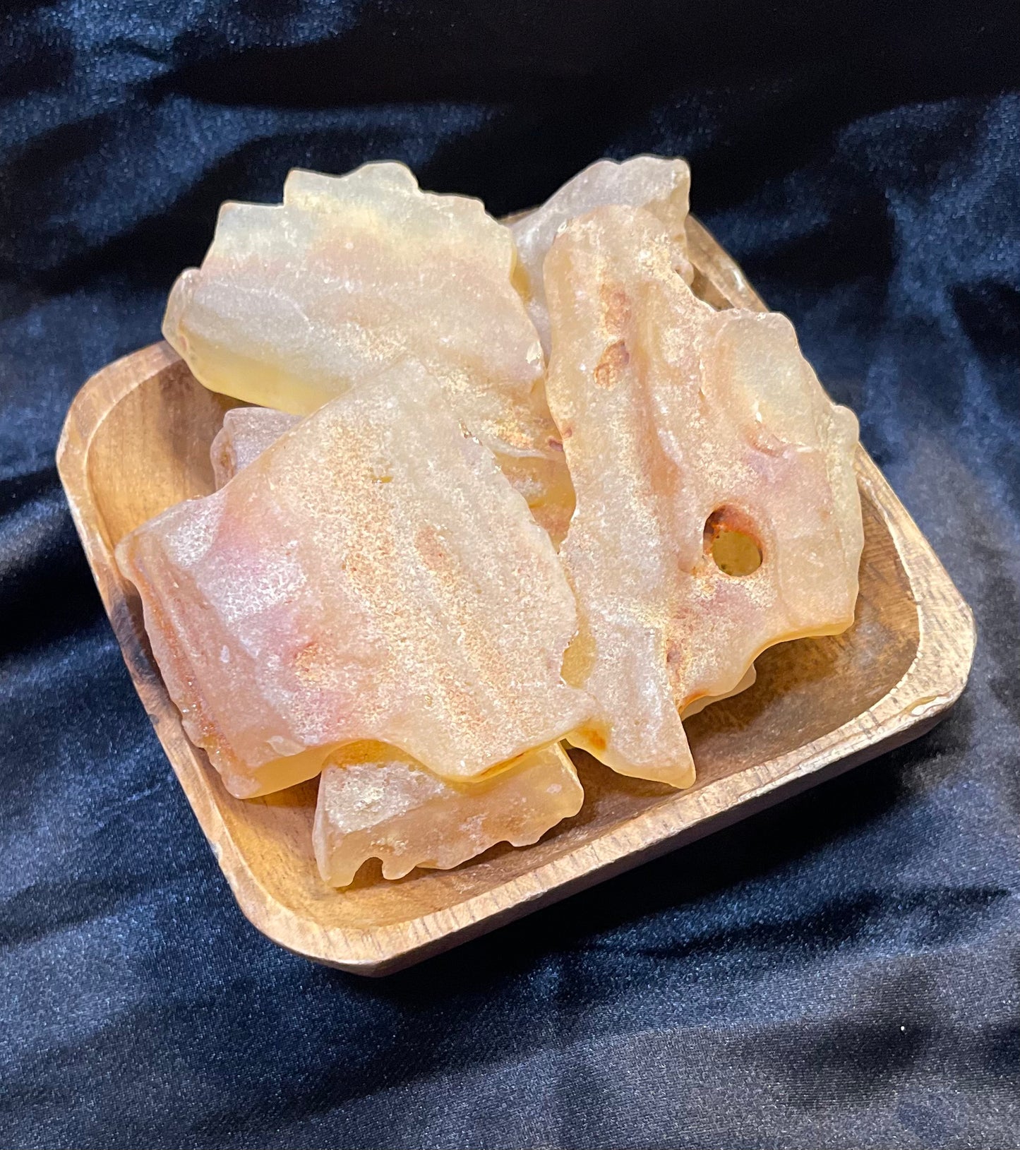 Columbian Amber Raw raw crystal specimen, turned to catch the light