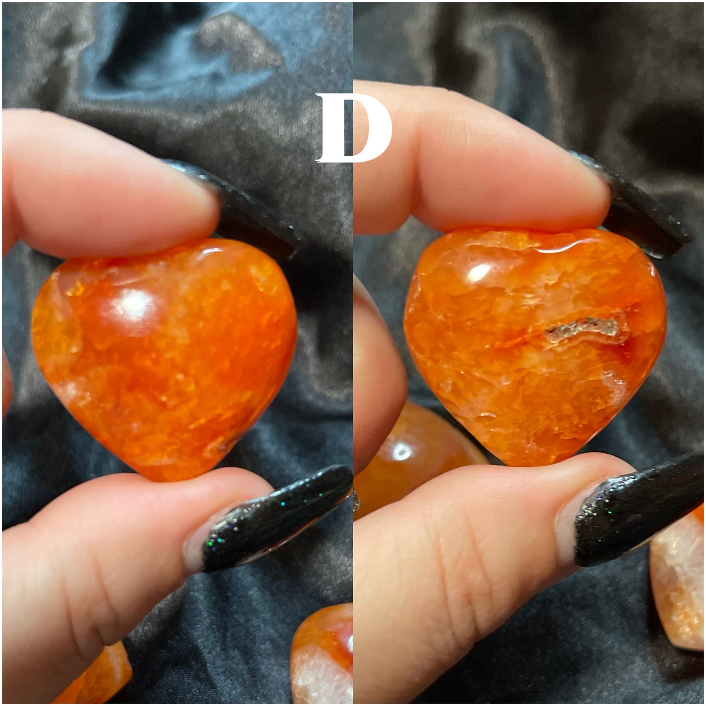 Carnelian crystal heart, from another angle