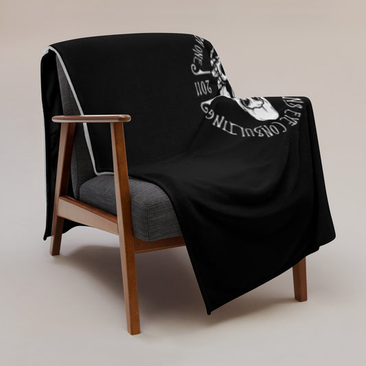 Throw Blanket woven with the Raven's Eye Consulting design