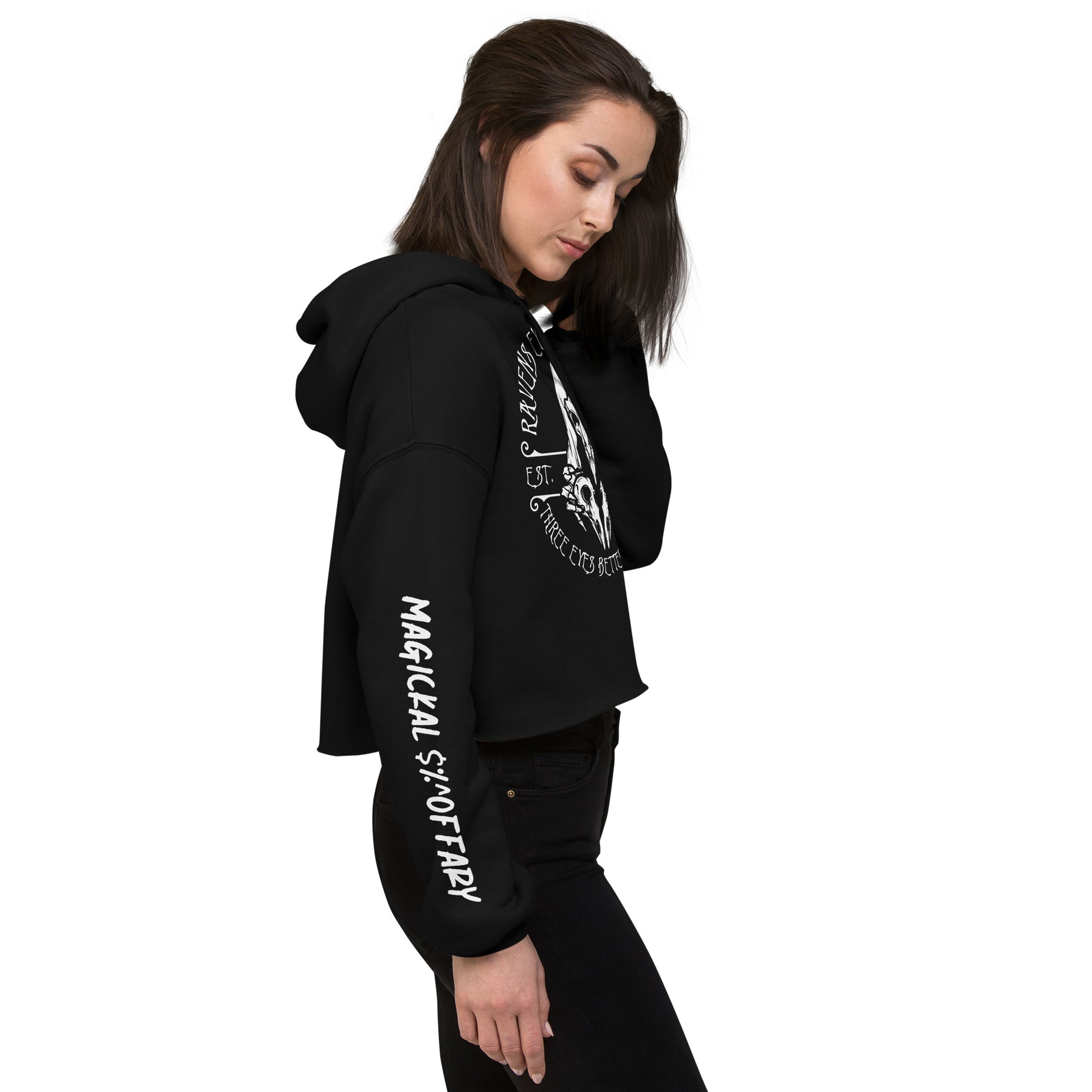 REC Unkindness Crop Hoodie, shown on model
